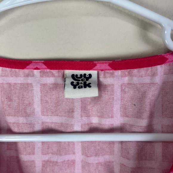 Lucy & Yak Jumpsuit Button Sz XS Sleeveless Flower Geometric Pink Pockets - Picture 6 of 15